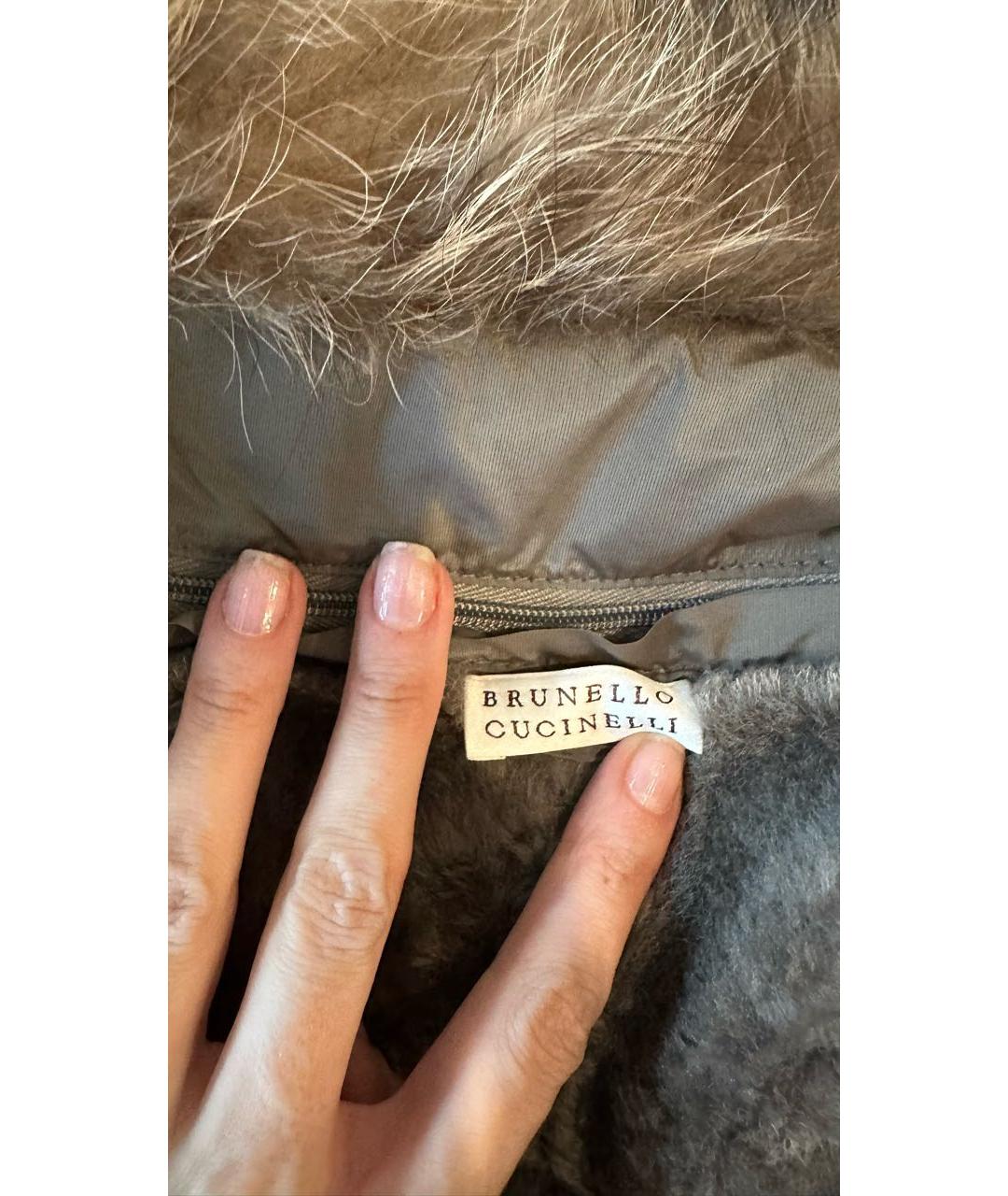 BRUNELLO CUCINELLI Антрацитовая дубленка, фото 6