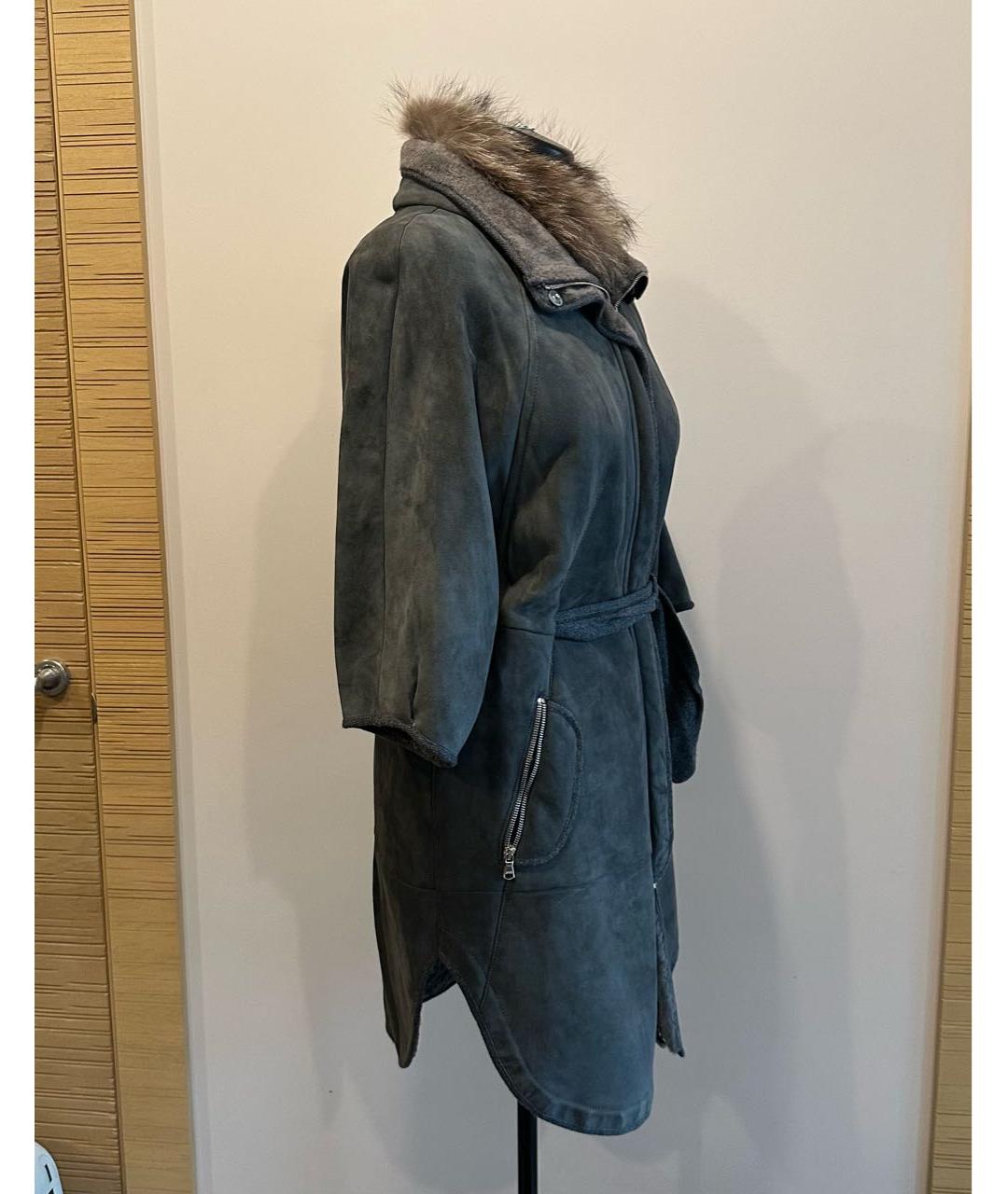 BRUNELLO CUCINELLI Антрацитовая дубленка, фото 2