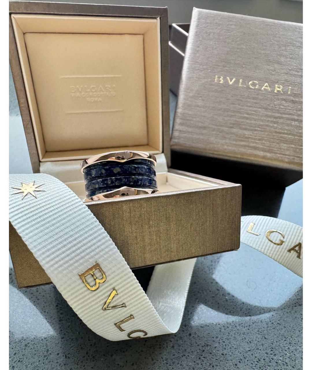 BVLGARI Синее кольцо из розового золота, фото 2
