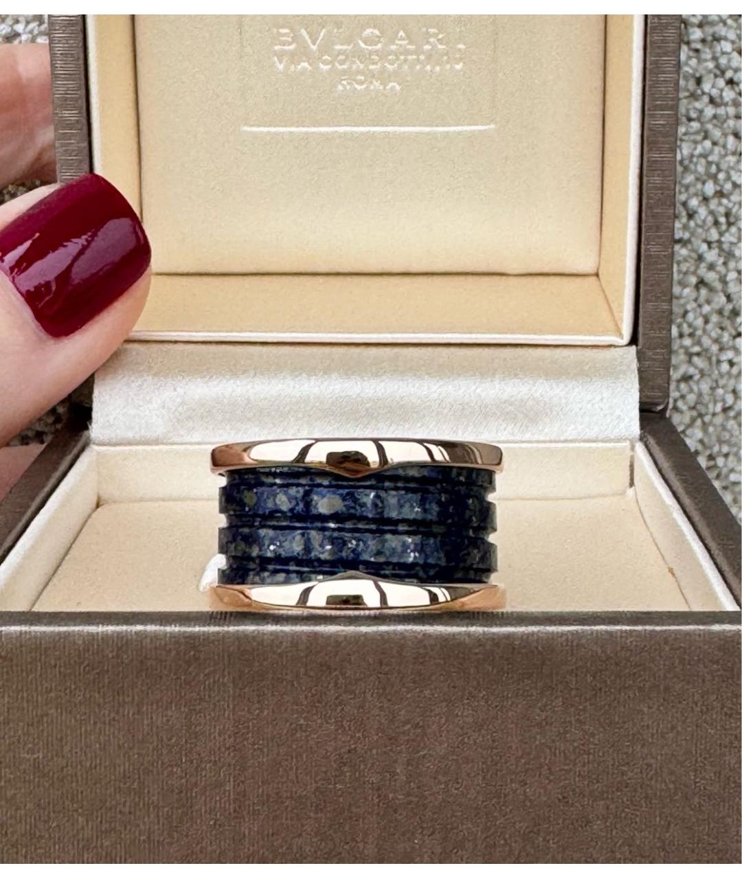 BVLGARI Синее кольцо из розового золота, фото 4