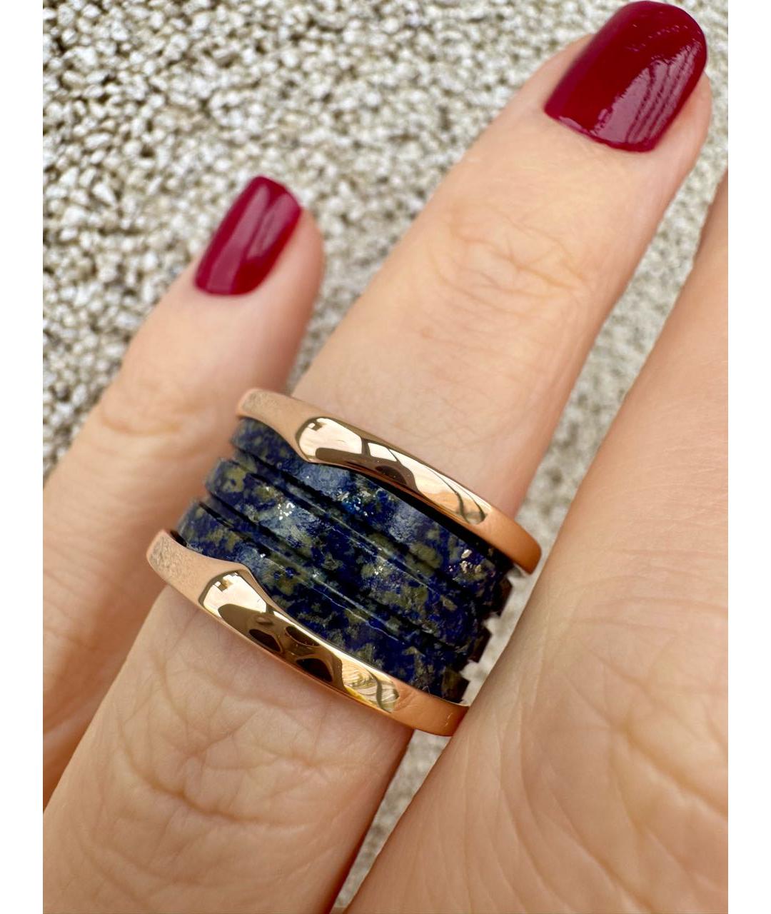 BVLGARI Синее кольцо из розового золота, фото 5
