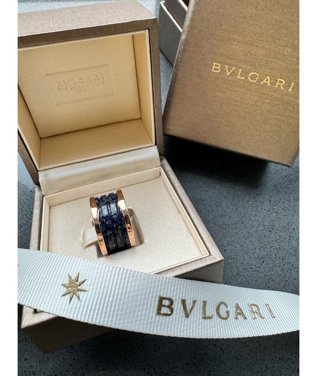 BVLGARI Синее кольцо из розового золота, фото 6