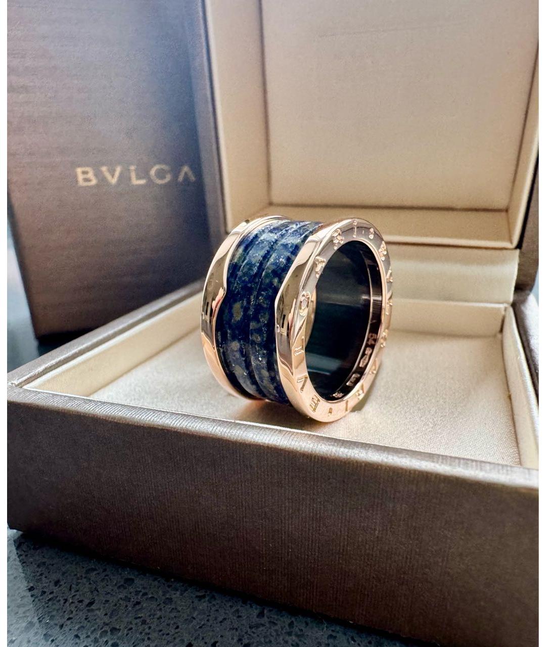 BVLGARI Синее кольцо из розового золота, фото 3
