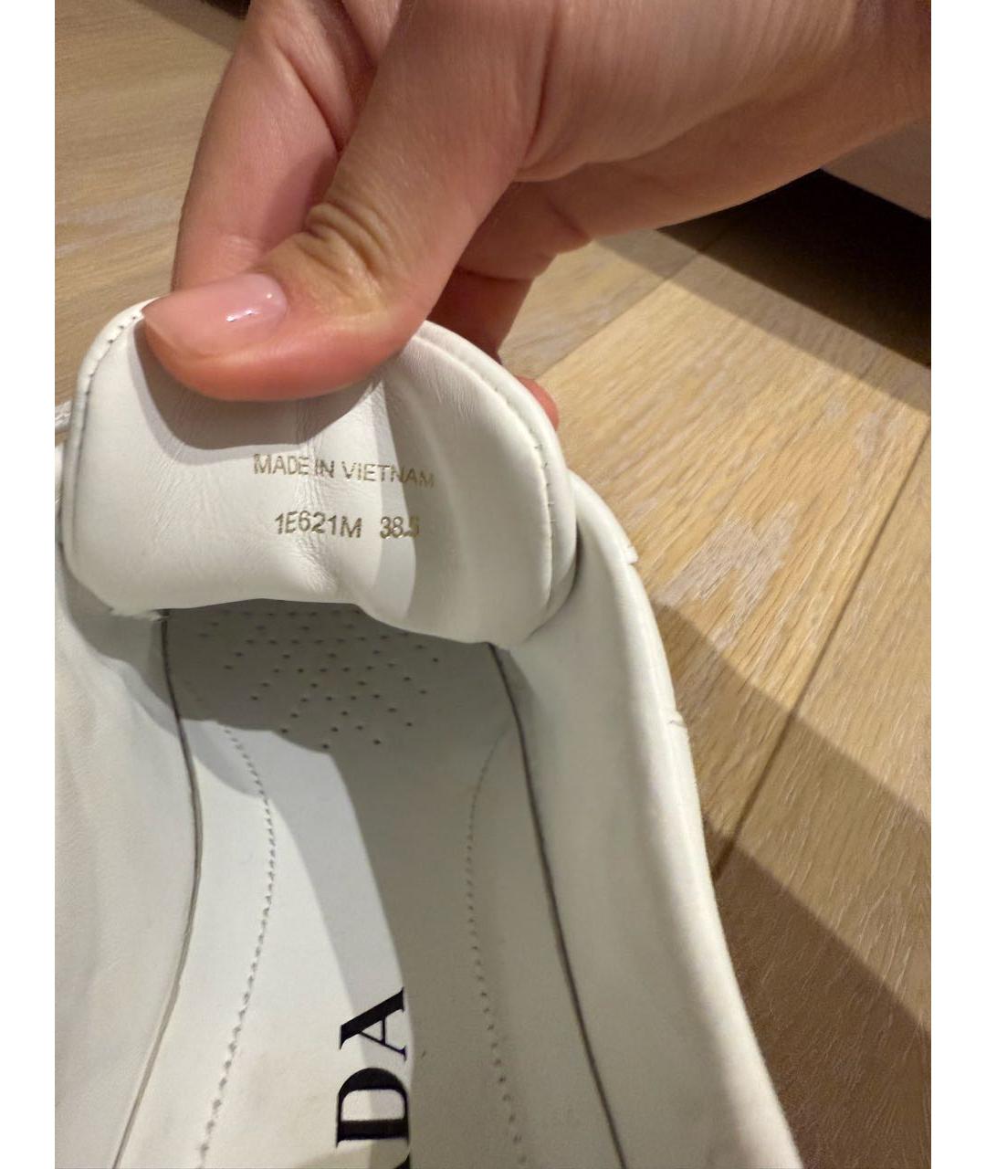 PRADA Белые кожаные кеды, фото 5