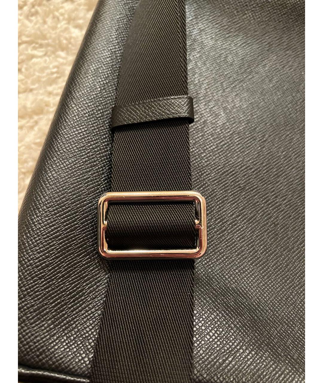 LOUIS VUITTON Черная кожаная сумка на плечо, фото 5