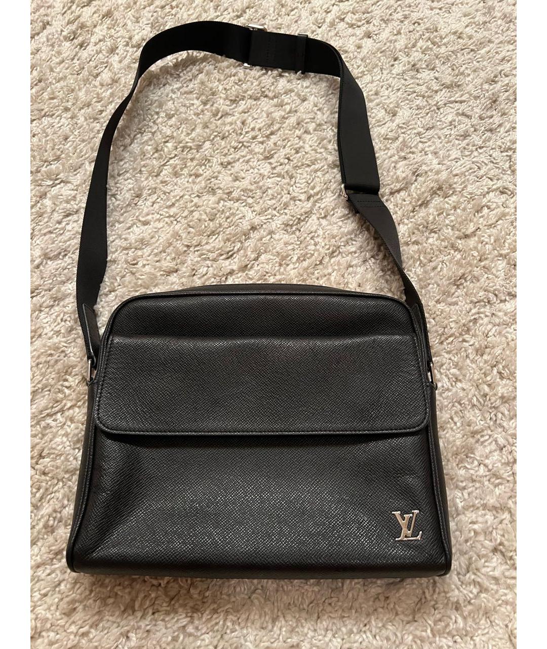 LOUIS VUITTON Черная кожаная сумка на плечо, фото 9