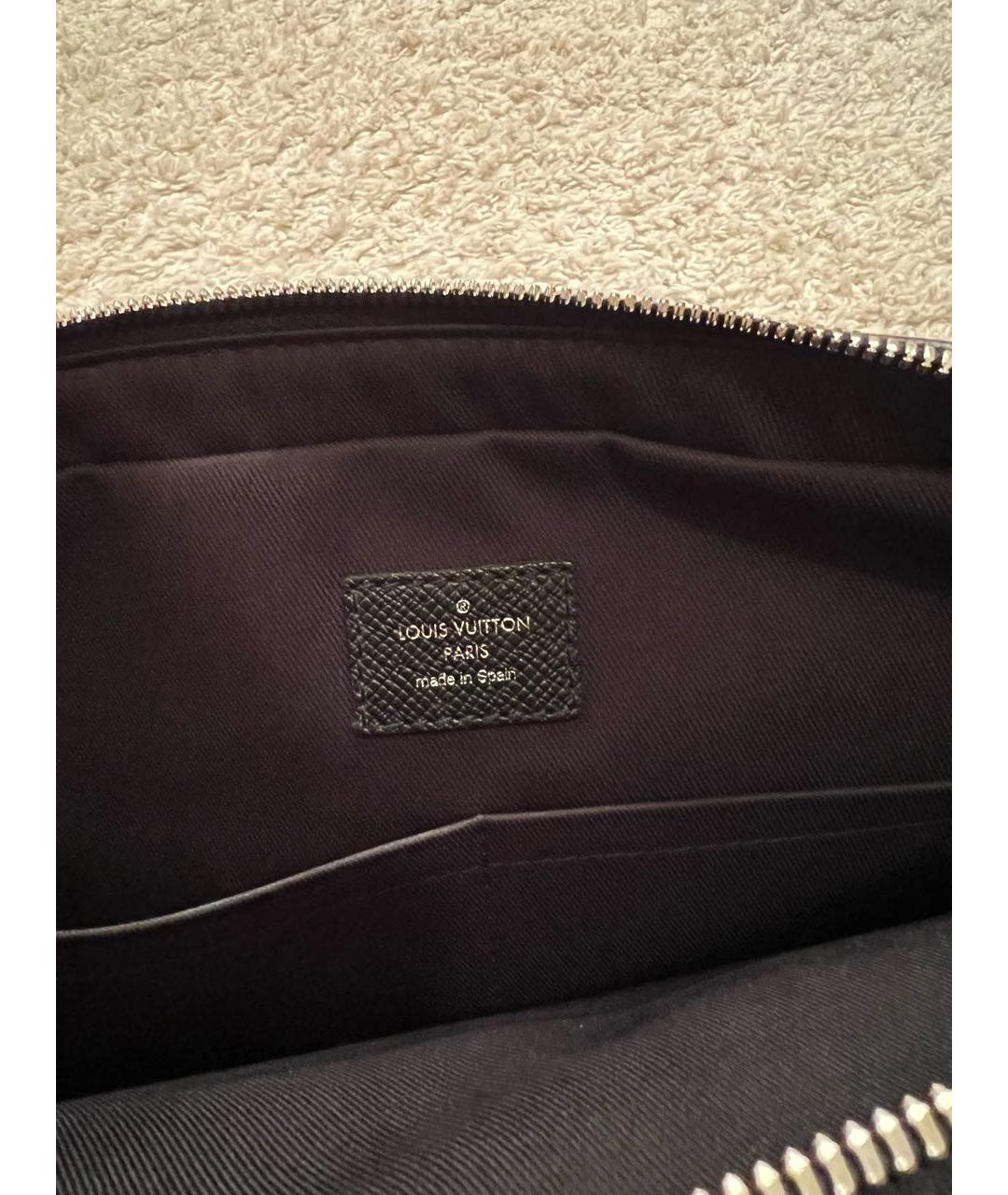 LOUIS VUITTON Черная кожаная сумка на плечо, фото 6