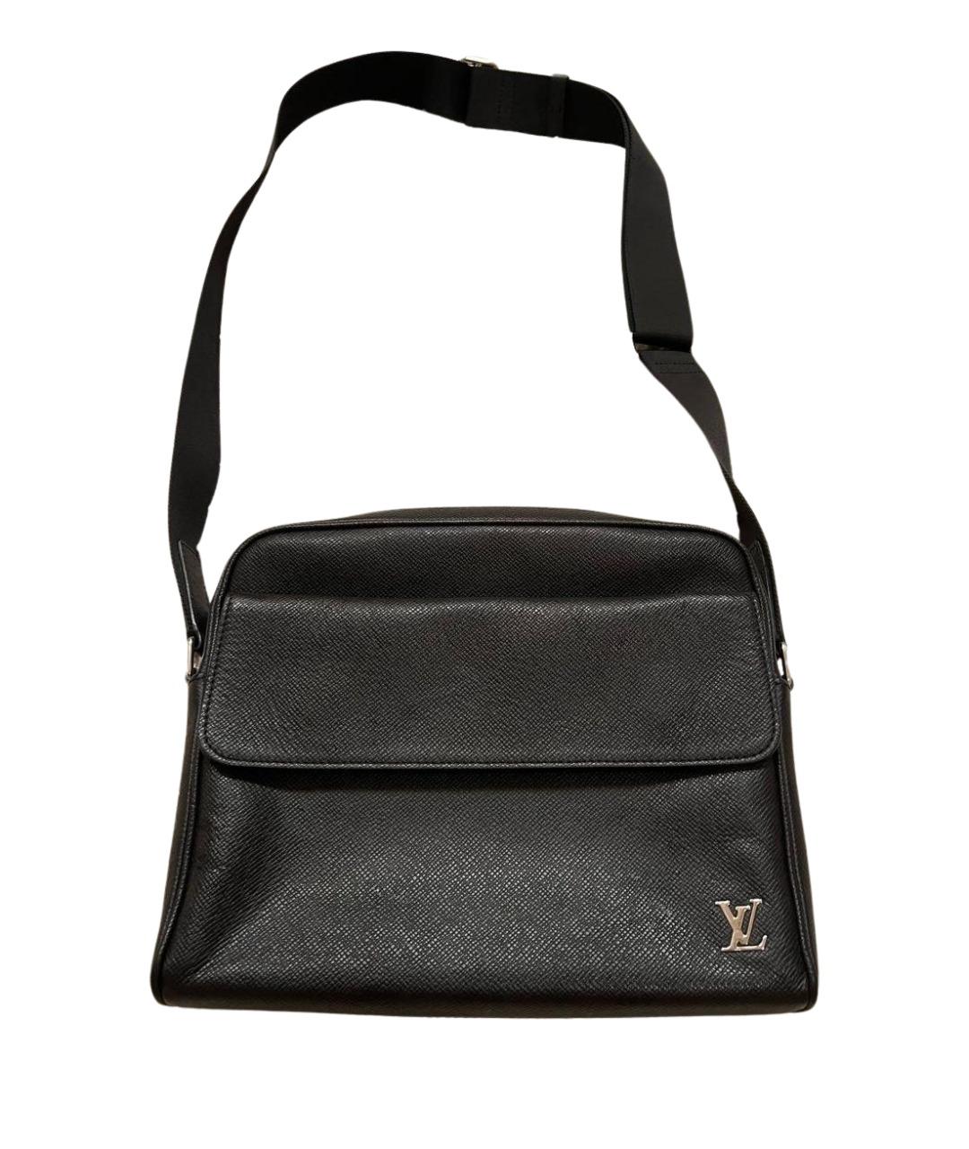 LOUIS VUITTON Черная кожаная сумка на плечо, фото 1