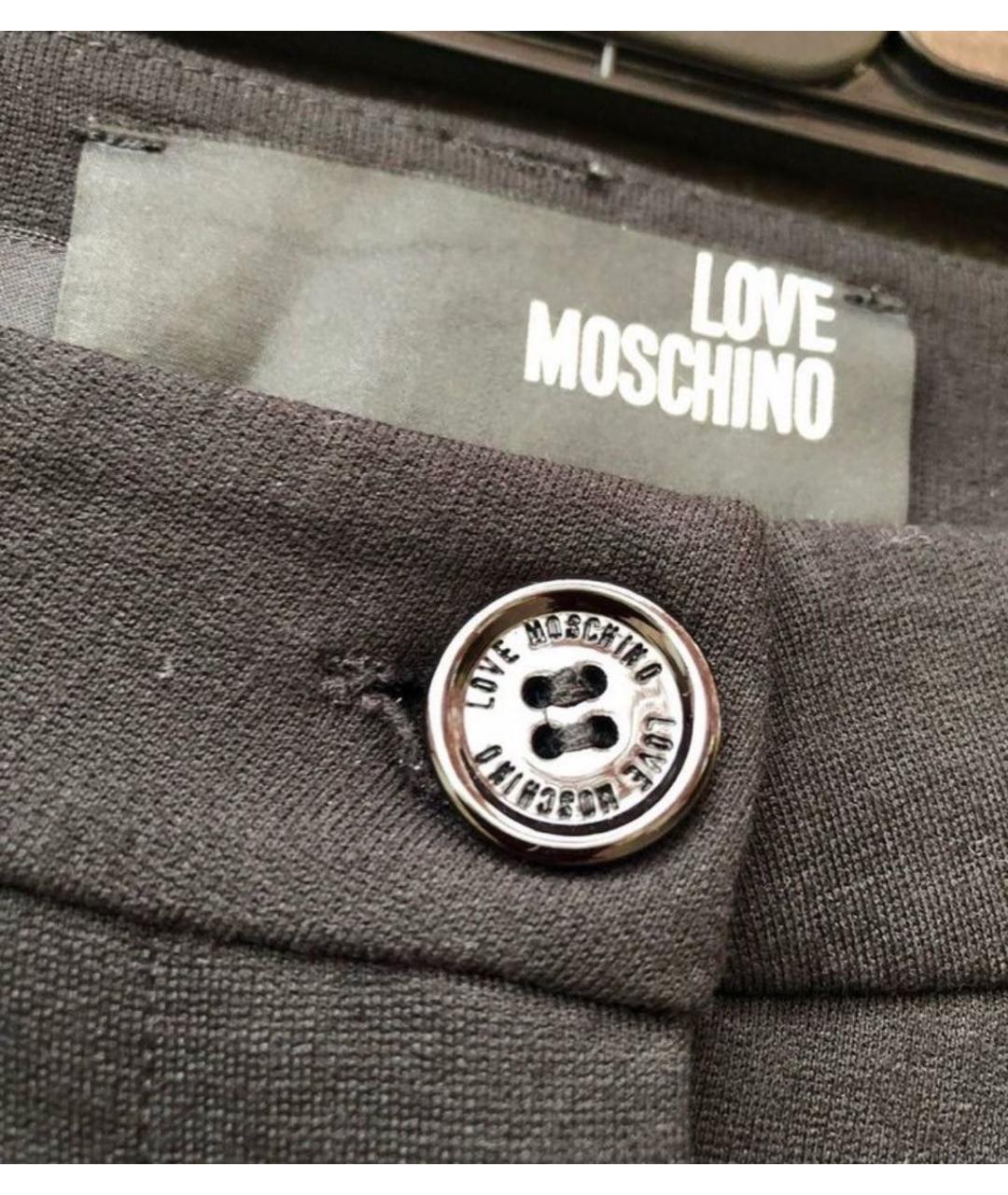 LOVE MOSCHINO Черные вискозные брюки узкие, фото 2