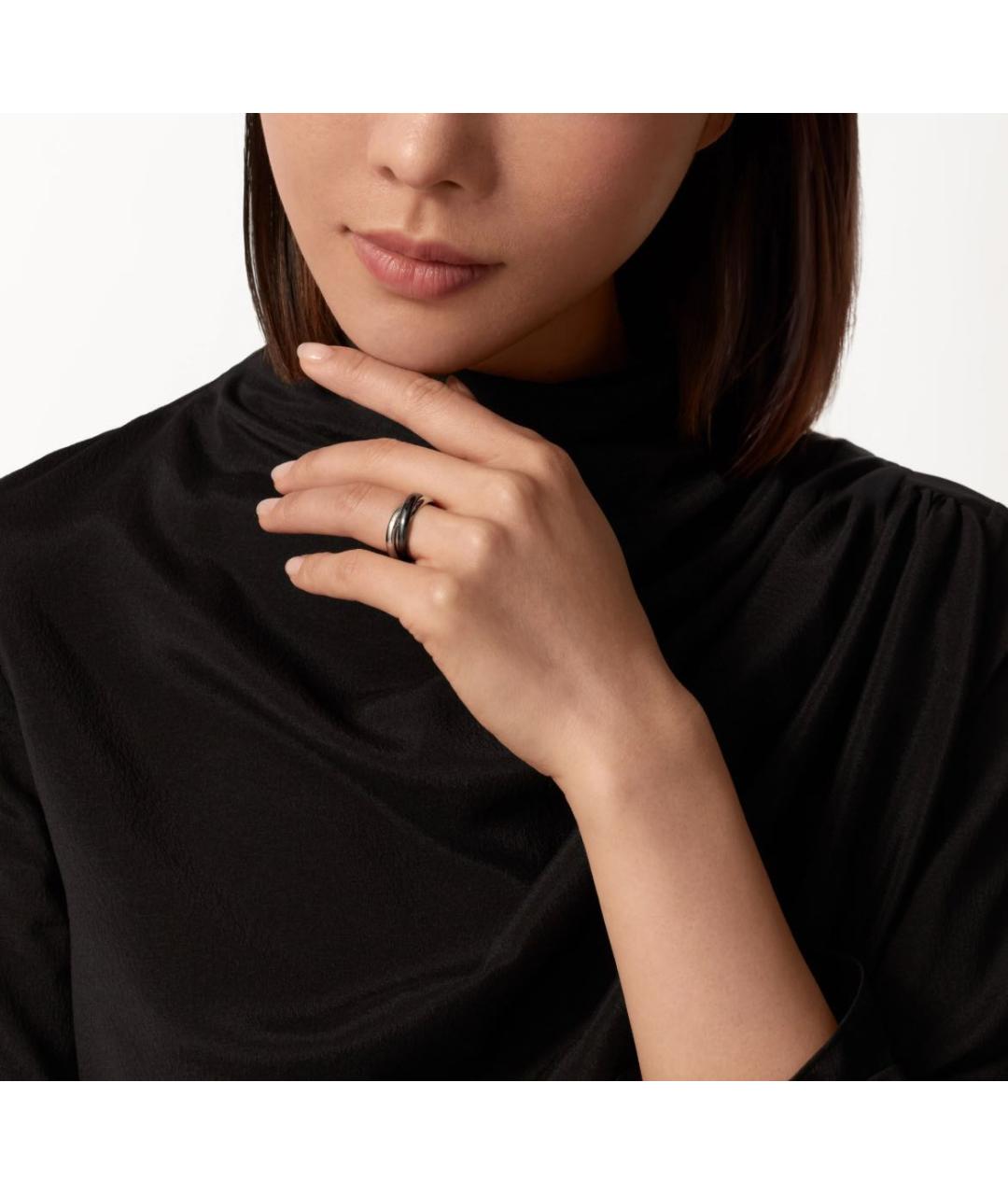 CARTIER Черное кольцо из белого золота, фото 2