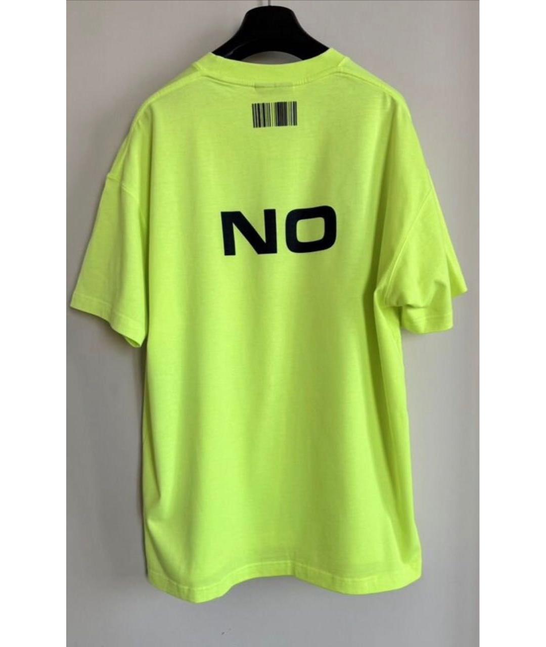 VETEMENTS Желтая хлопковая футболка, фото 2