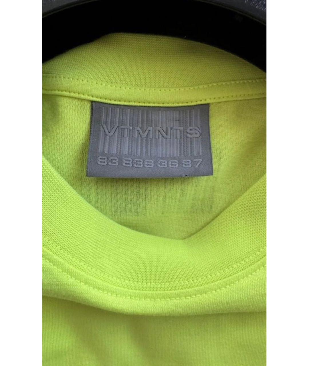 VETEMENTS Желтая хлопковая футболка, фото 3