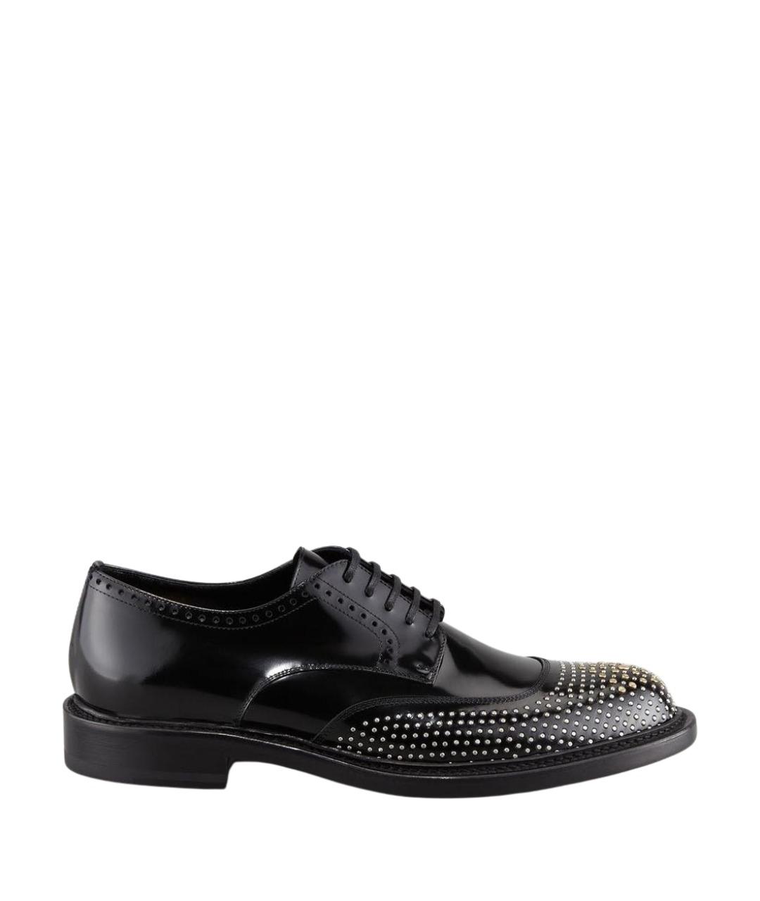 SAINT LAURENT Черные низкие ботинки из лакированной кожи, фото 1
