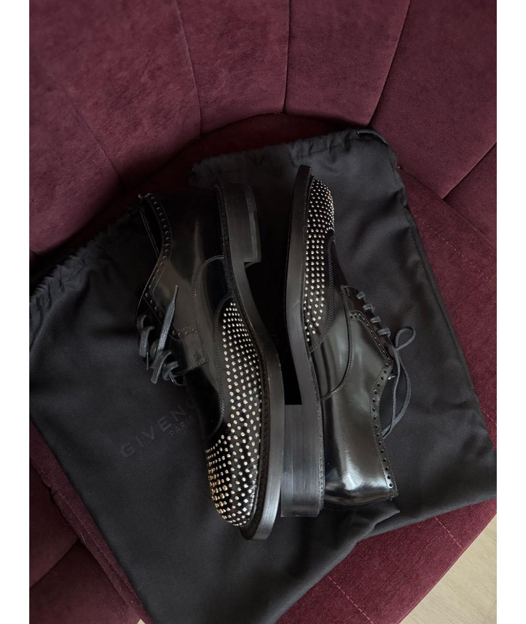 SAINT LAURENT Черные низкие ботинки из лакированной кожи, фото 7