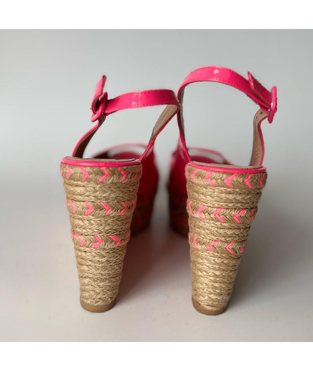 VALENTINO Фуксия босоножки из лакированной кожи, фото 4