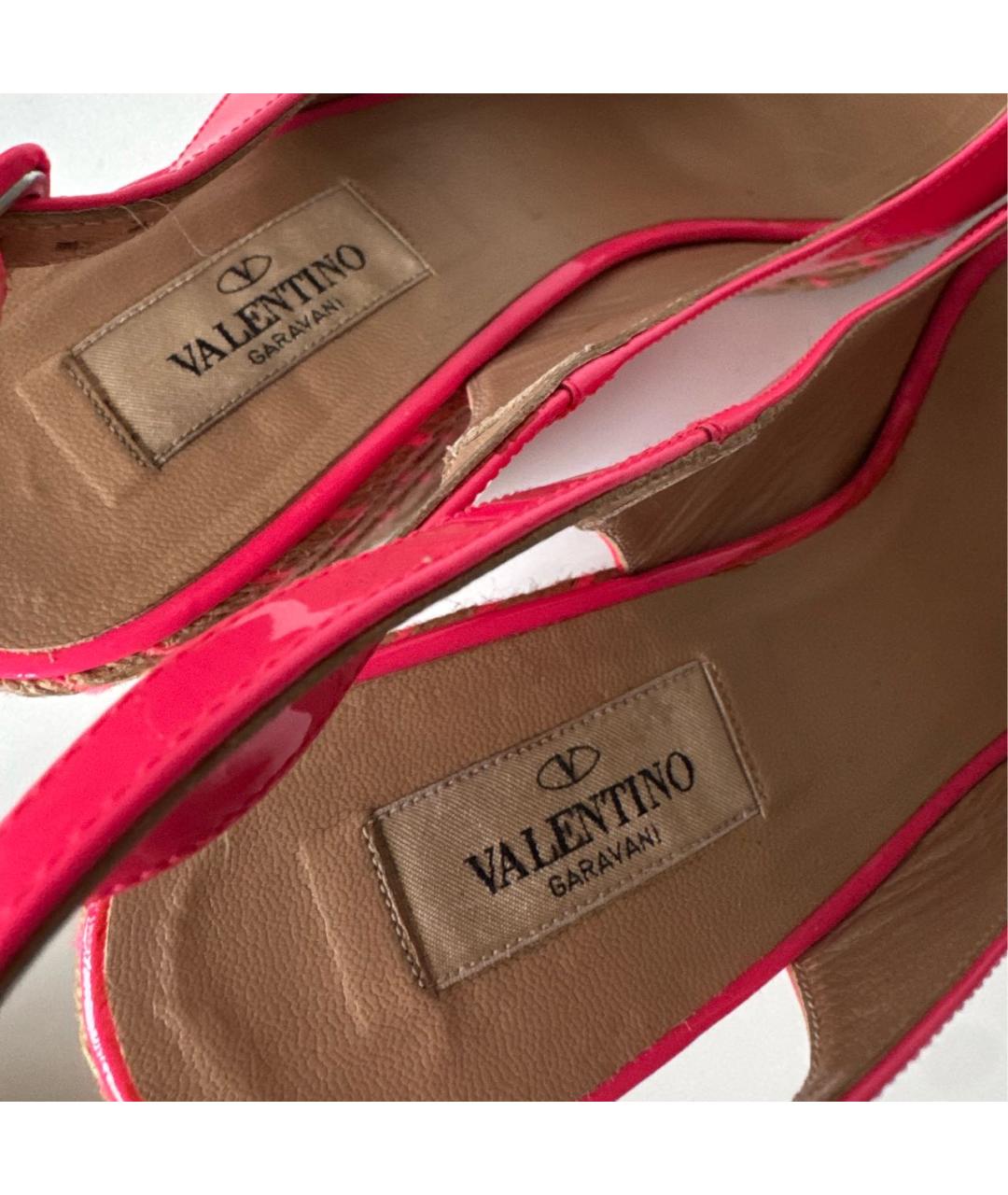 VALENTINO Фуксия босоножки из лакированной кожи, фото 7