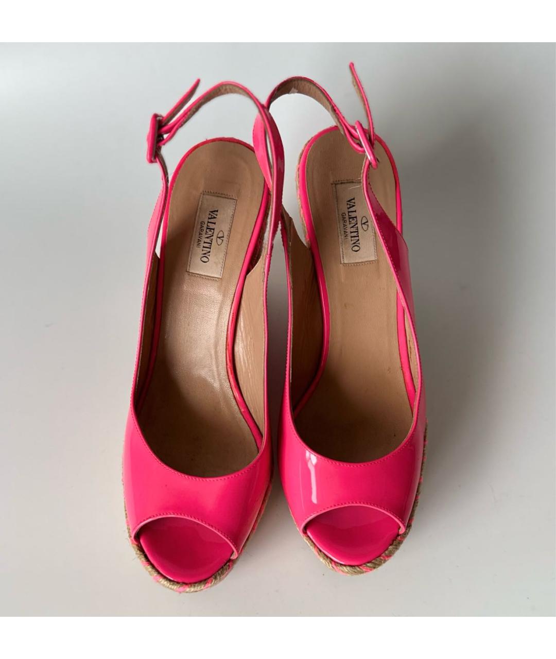 VALENTINO Фуксия босоножки из лакированной кожи, фото 3