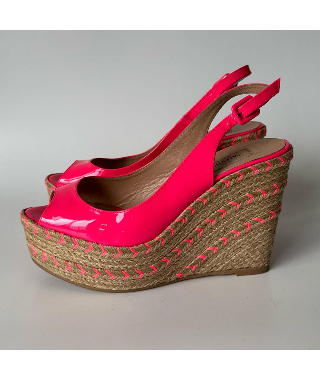 VALENTINO Фуксия босоножки из лакированной кожи, фото 9
