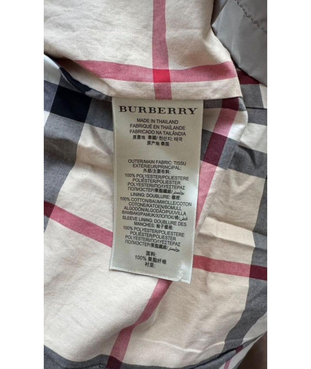 BURBERRY Бежевый полиэстеровый тренч / плащ, фото 4