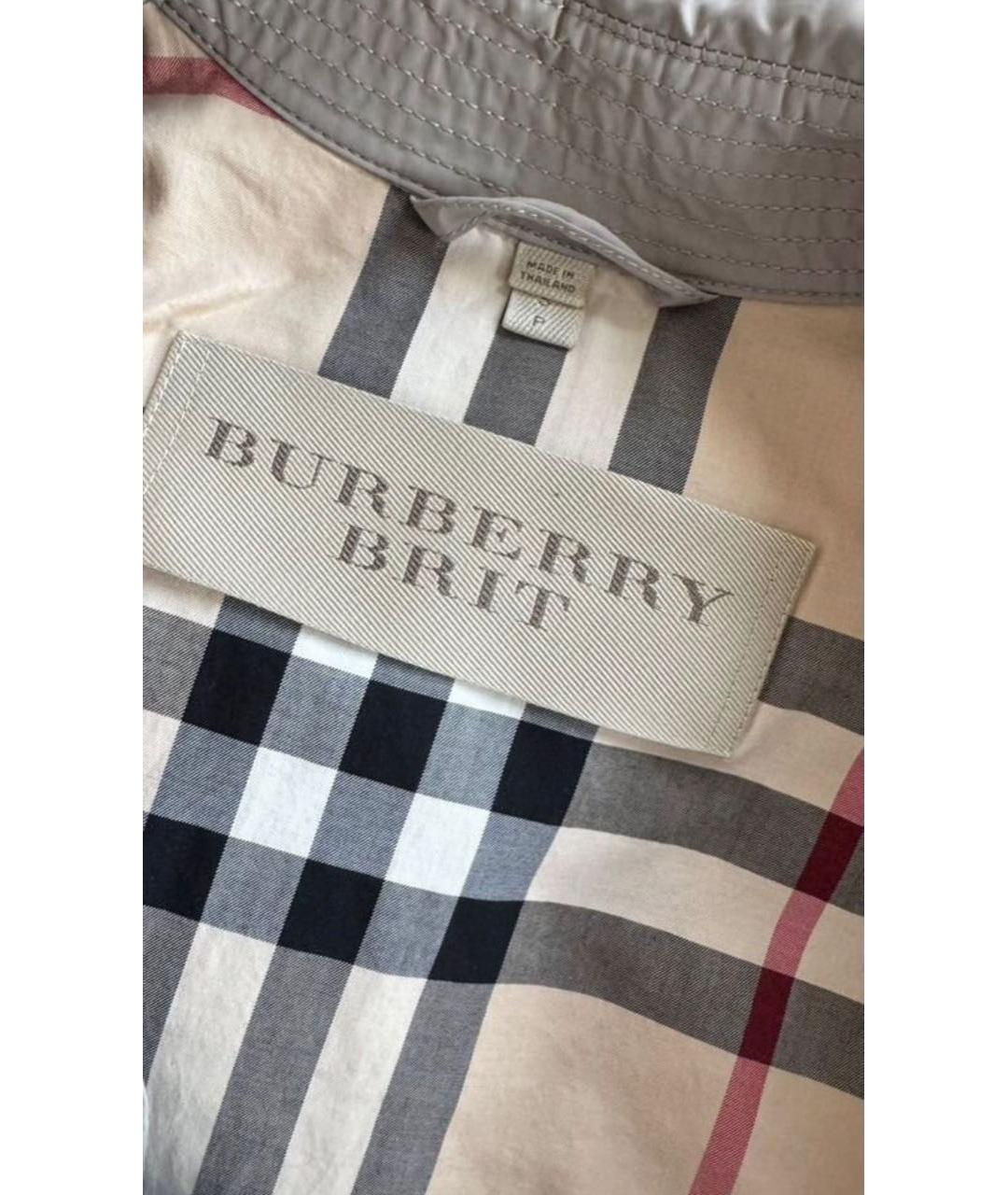 BURBERRY Бежевый полиэстеровый тренч / плащ, фото 3