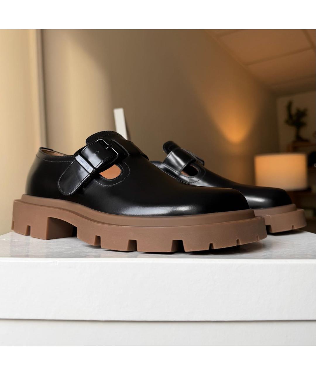 MAISON MARGIELA Черные кожаные ботинки, фото 2
