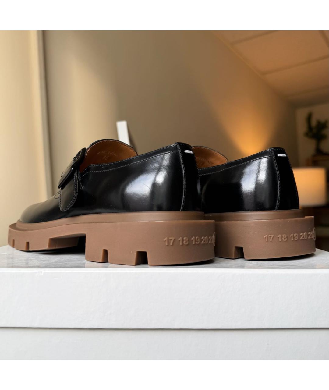 MAISON MARGIELA Черные кожаные ботинки, фото 4