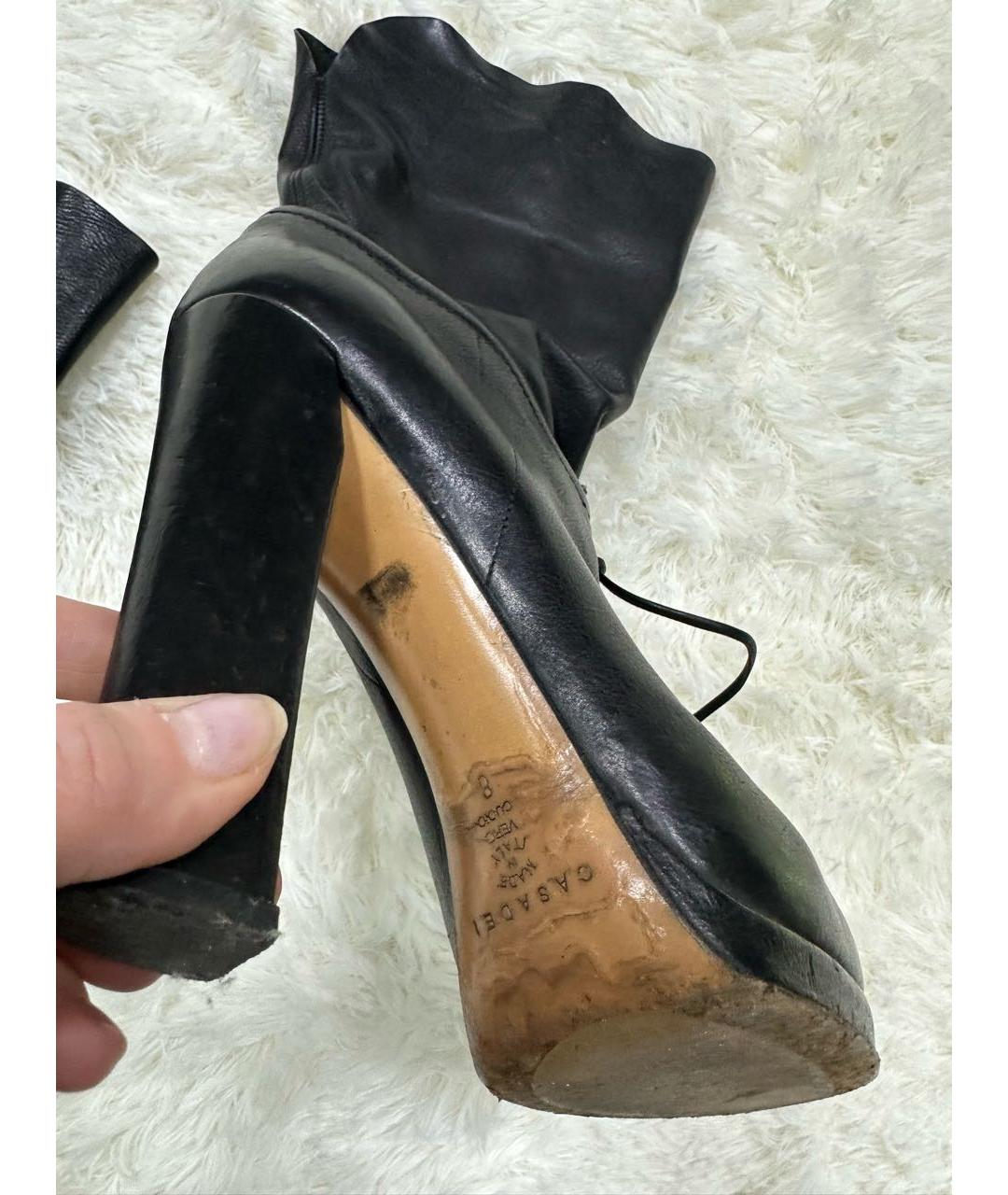 CASADEI Черные кожаные ботильоны, фото 5