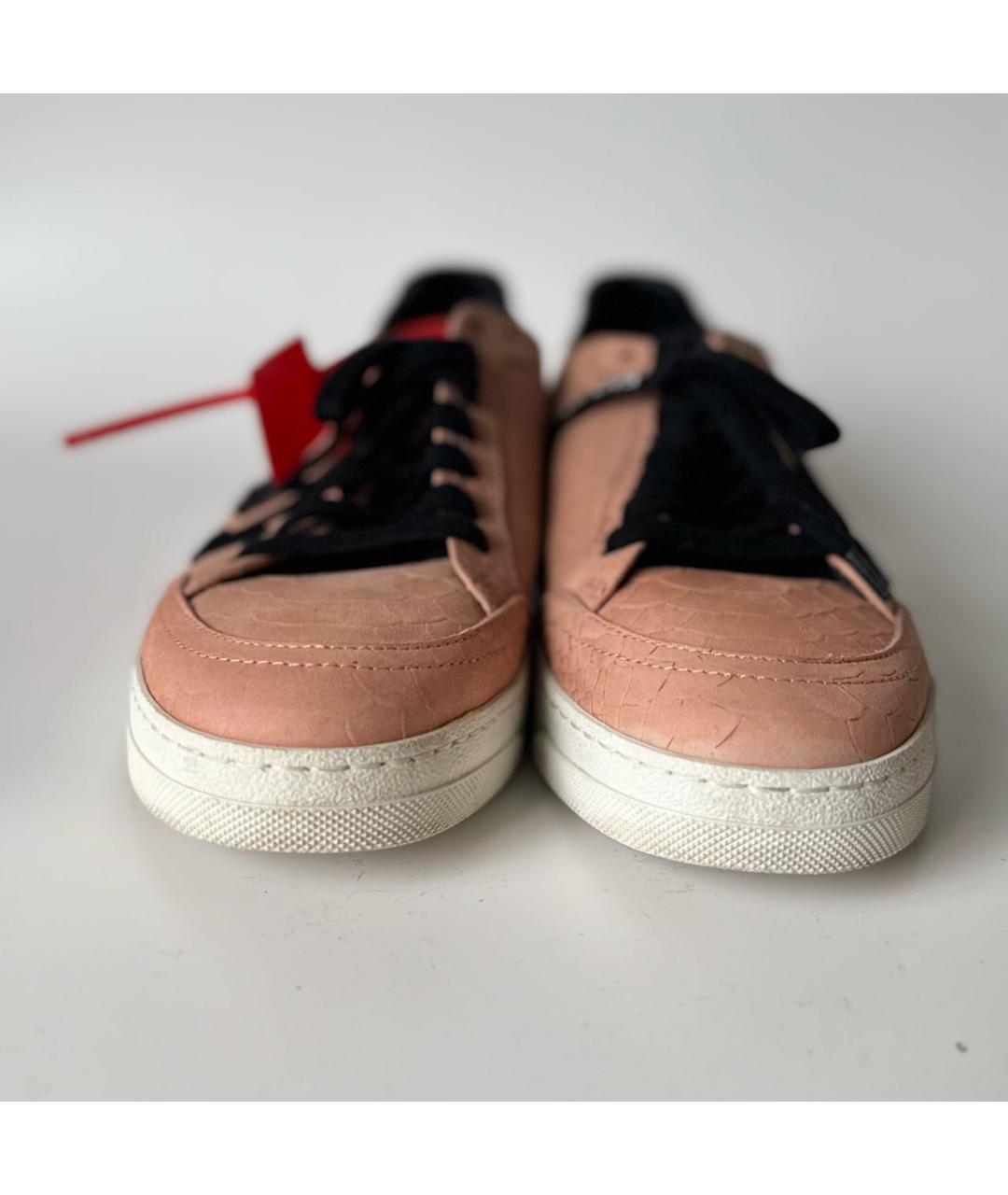OFF-WHITE Розовые кожаные кеды, фото 2