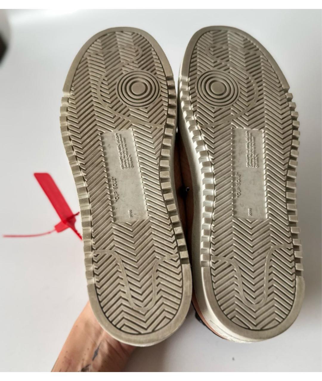 OFF-WHITE Розовые кожаные кеды, фото 6