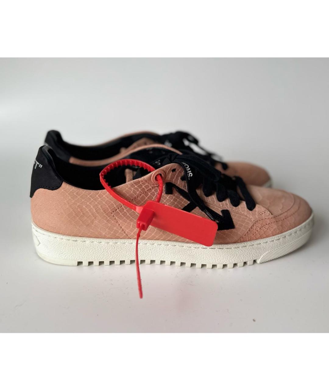 OFF-WHITE Розовые кожаные кеды, фото 7