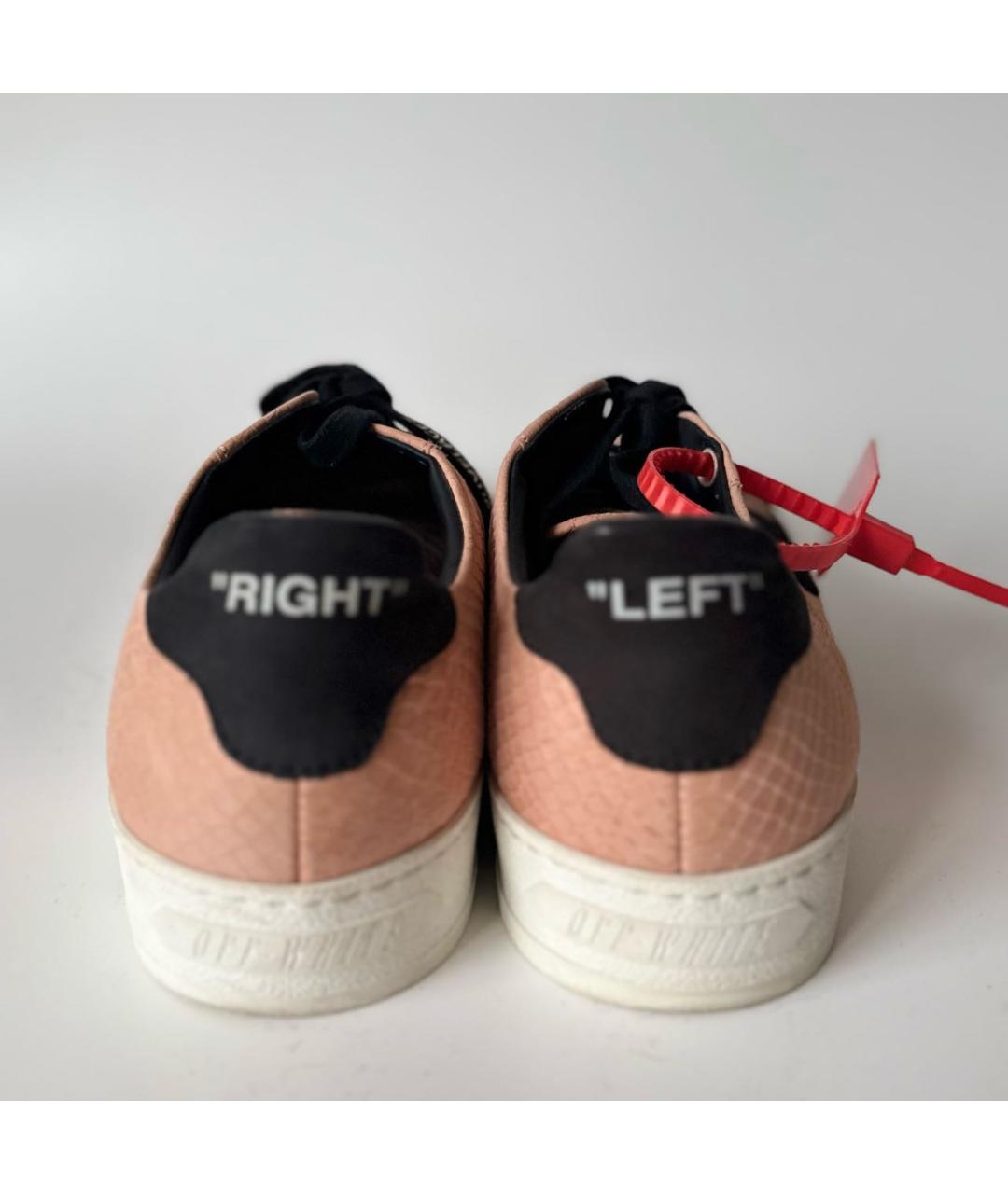 OFF-WHITE Розовые кожаные кеды, фото 4