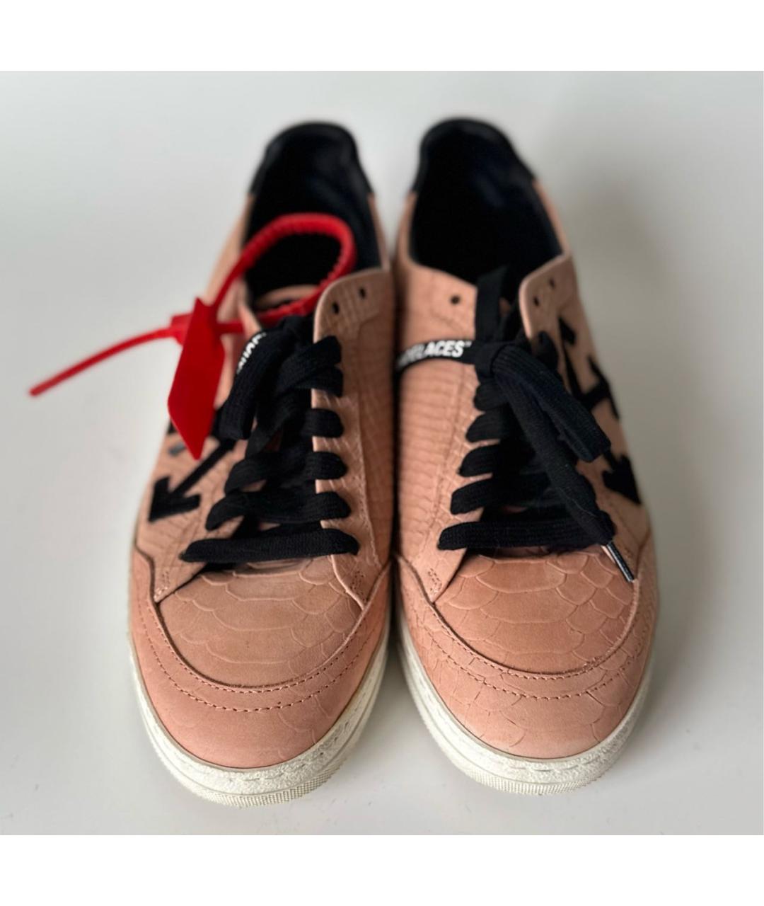 OFF-WHITE Розовые кожаные кеды, фото 5