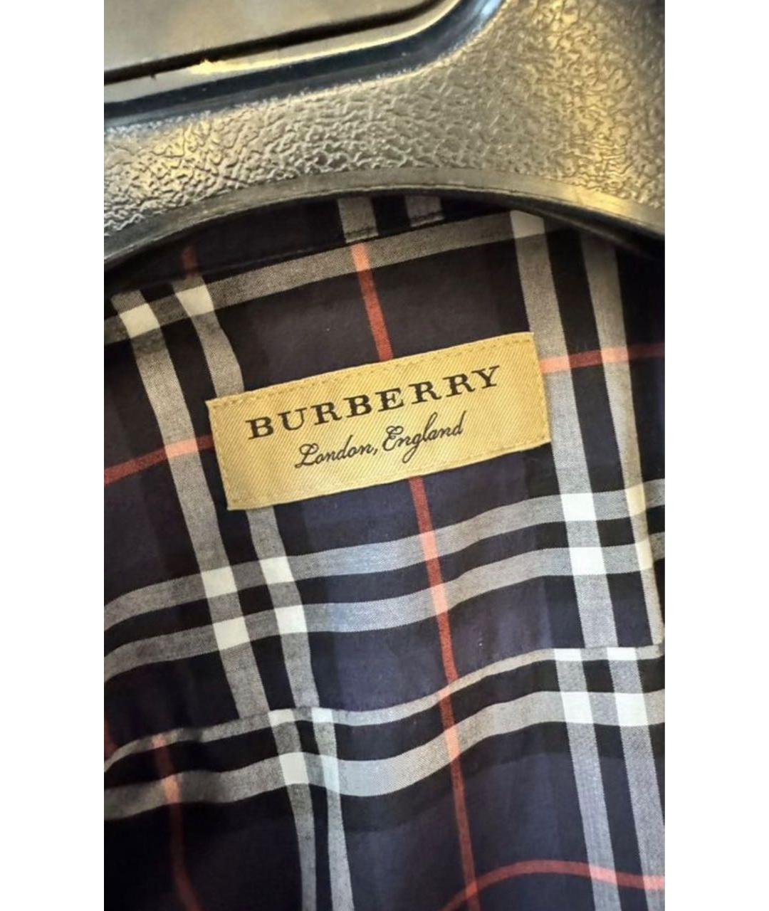 BURBERRY Темно-синяя хлопковая кэжуал рубашка, фото 3