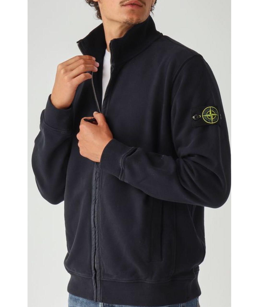 STONE ISLAND Темно-синий хлопковый кардиган, фото 4