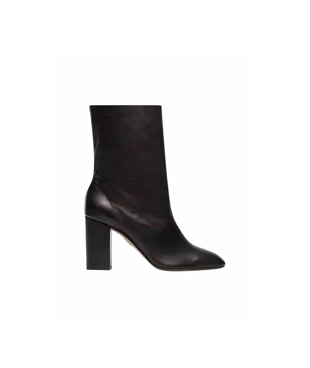 AQUAZZURA Черные кожаные ботильоны, фото 4