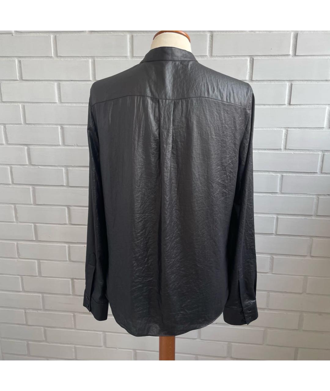 BCBG MAXAZRIA Черная кожаная рубашка, фото 2