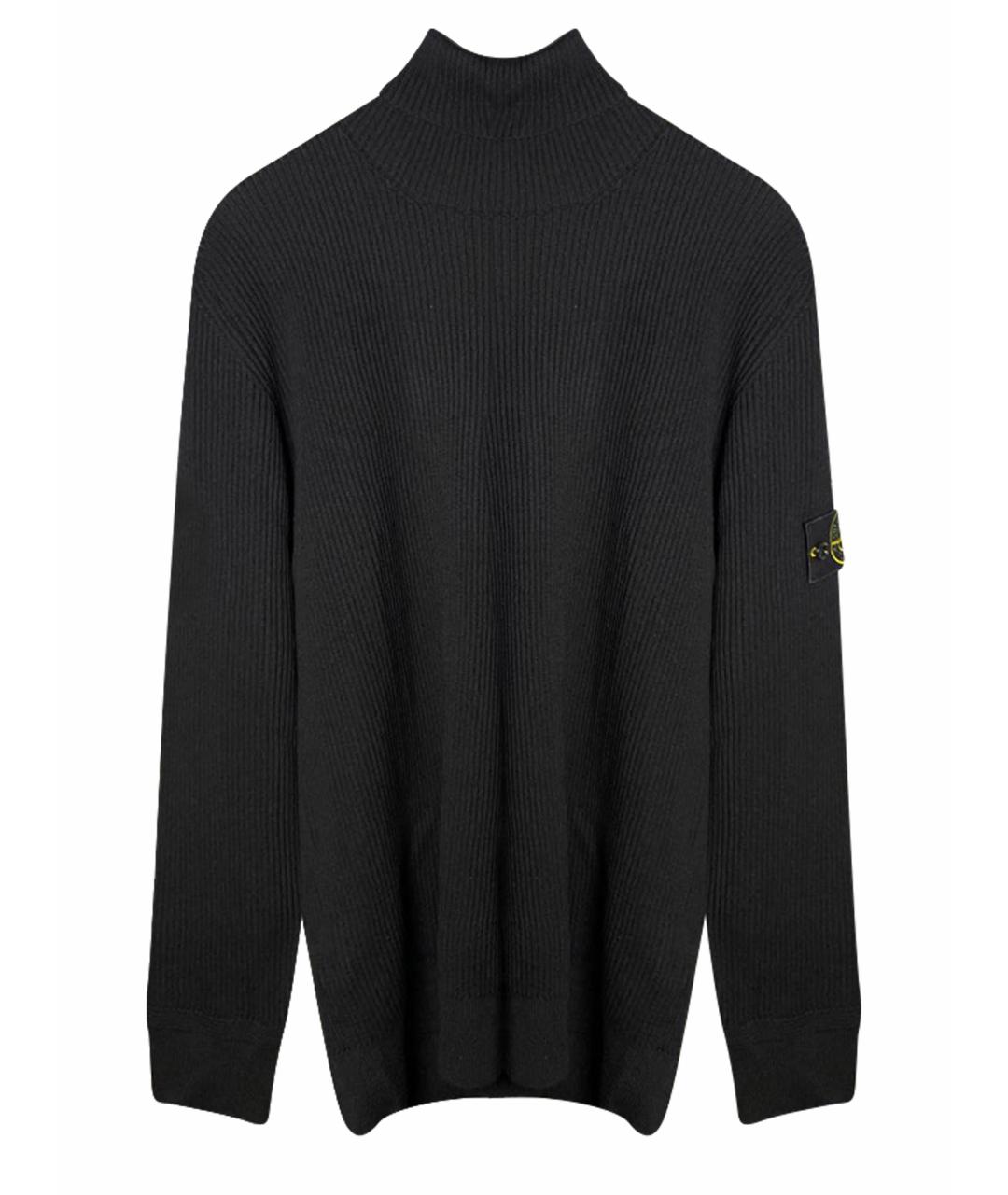 STONE ISLAND Черная шерстяная водолазка, фото 1