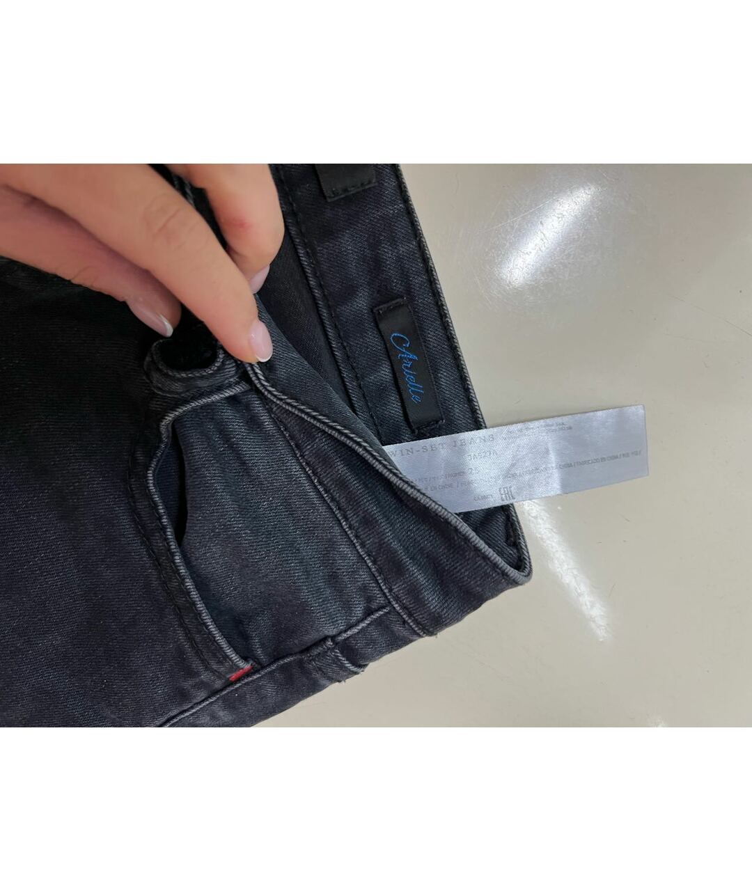 TWIN-SET Антрацитовые джинсы слим, фото 3