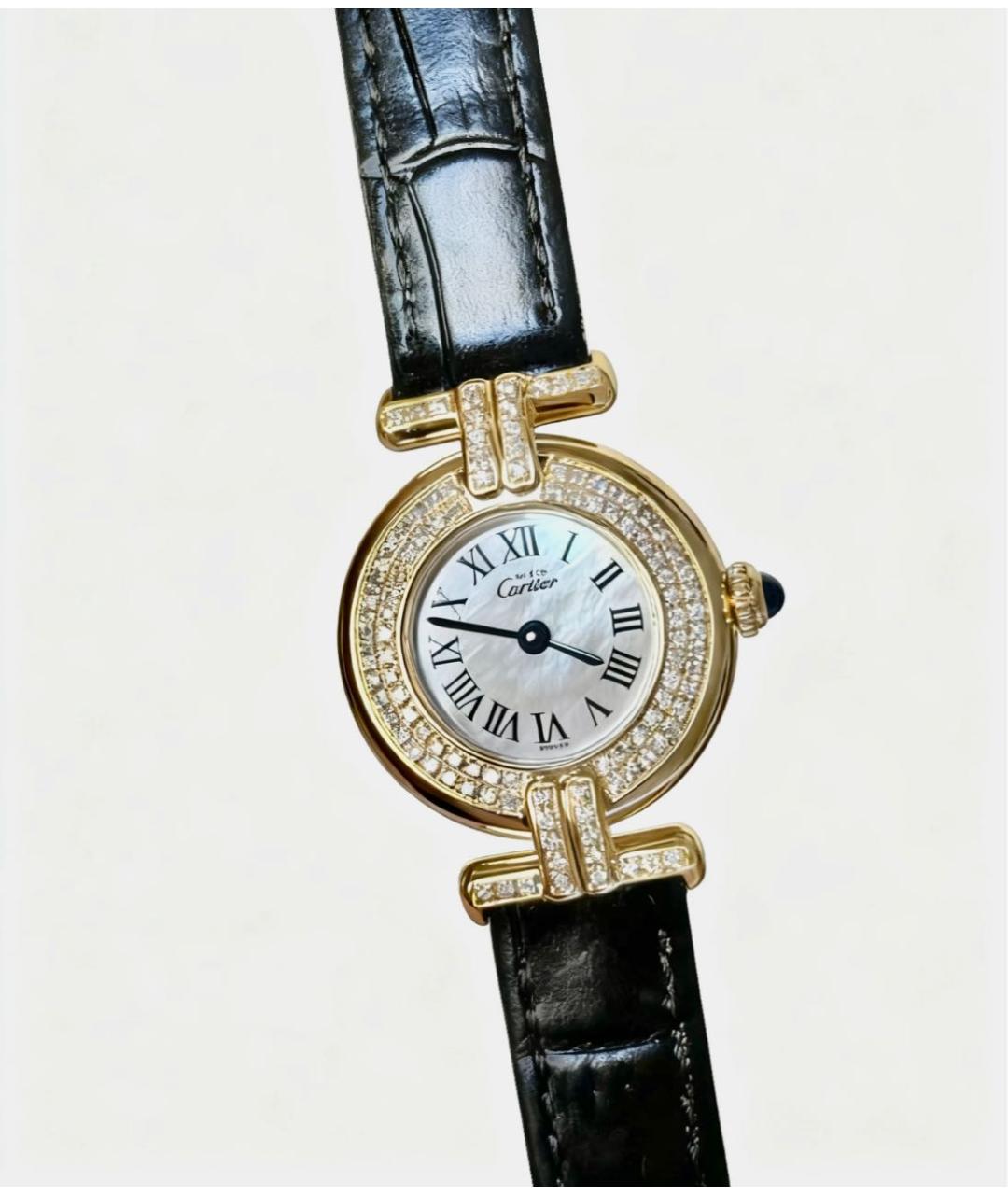 CARTIER Черные часы из розового золота, фото 6