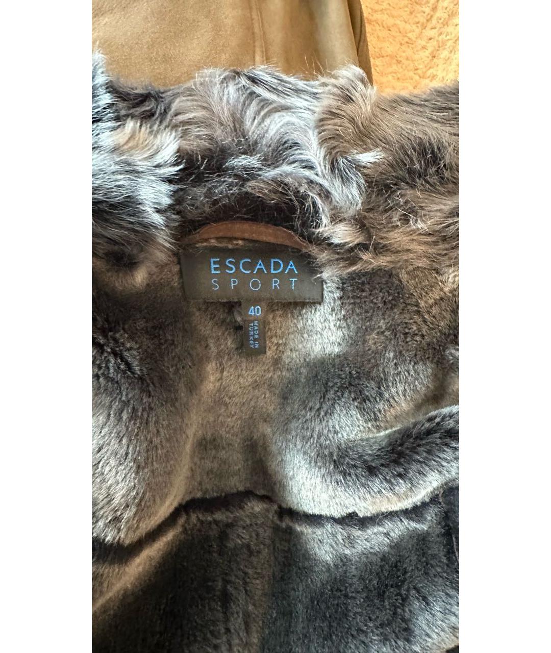 ESCADA Коричневая кожаная дубленка, фото 4