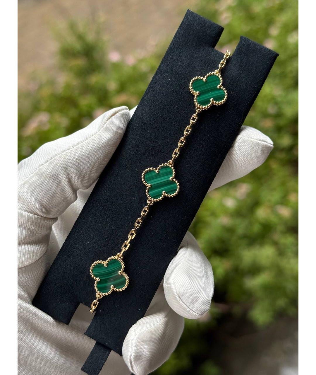 VAN CLEEF & ARPELS Зеленый браслет из желтого золота, фото 2