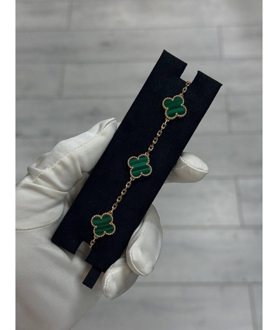 VAN CLEEF & ARPELS Зеленый браслет из желтого золота, фото 4