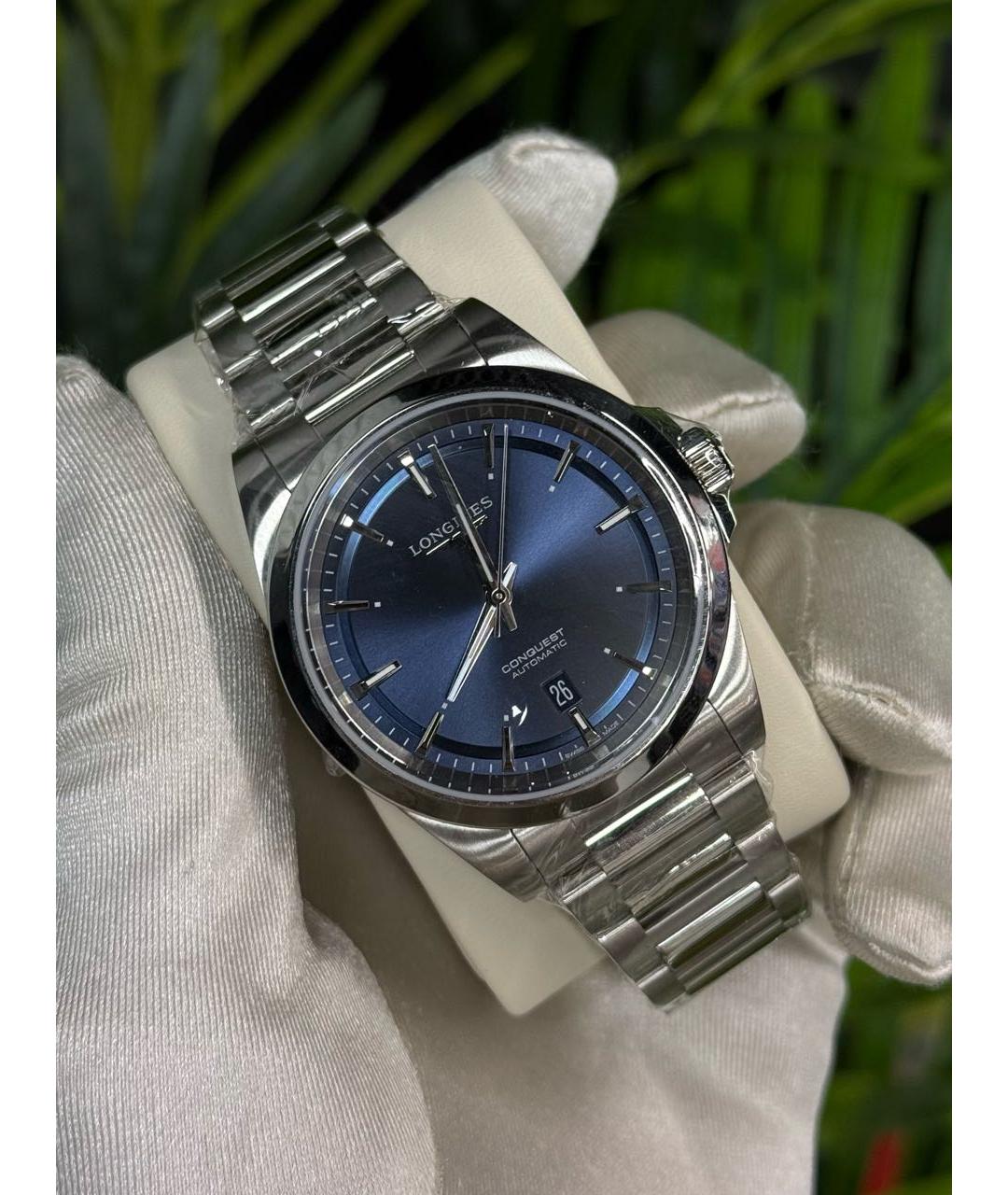 LONGINES Синие стальные часы, фото 5