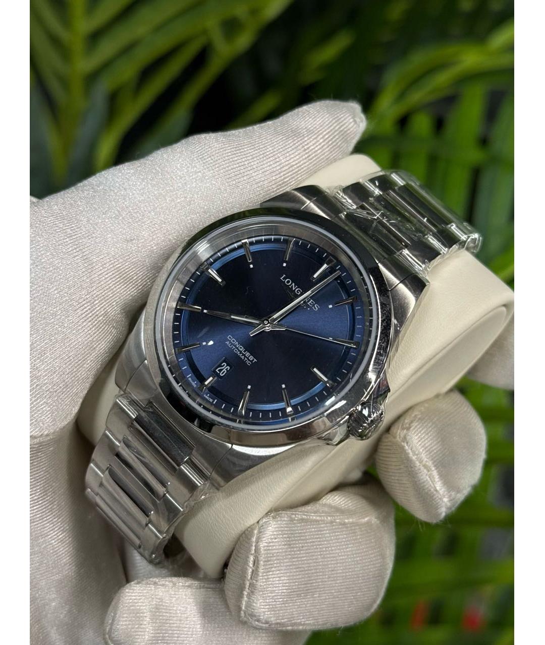 LONGINES Синие стальные часы, фото 2
