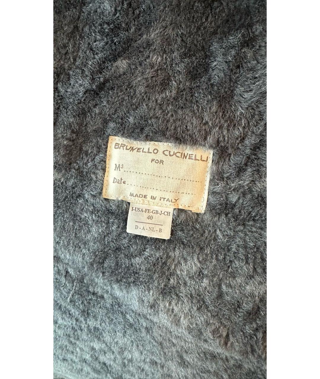 BRUNELLO CUCINELLI Антрацитовая дубленка, фото 5