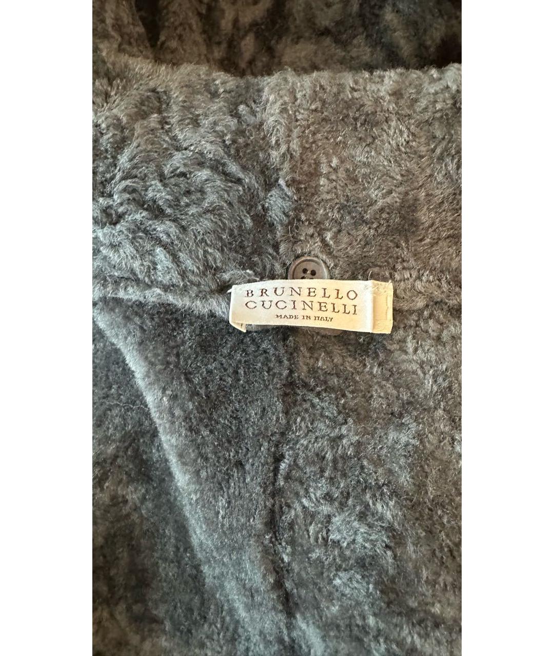 BRUNELLO CUCINELLI Антрацитовая дубленка, фото 6