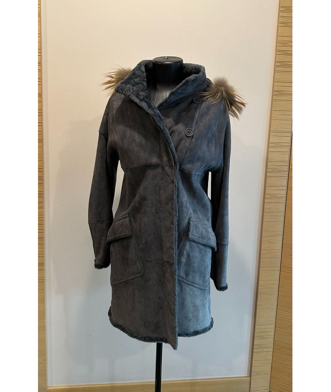 BRUNELLO CUCINELLI Антрацитовая дубленка, фото 7