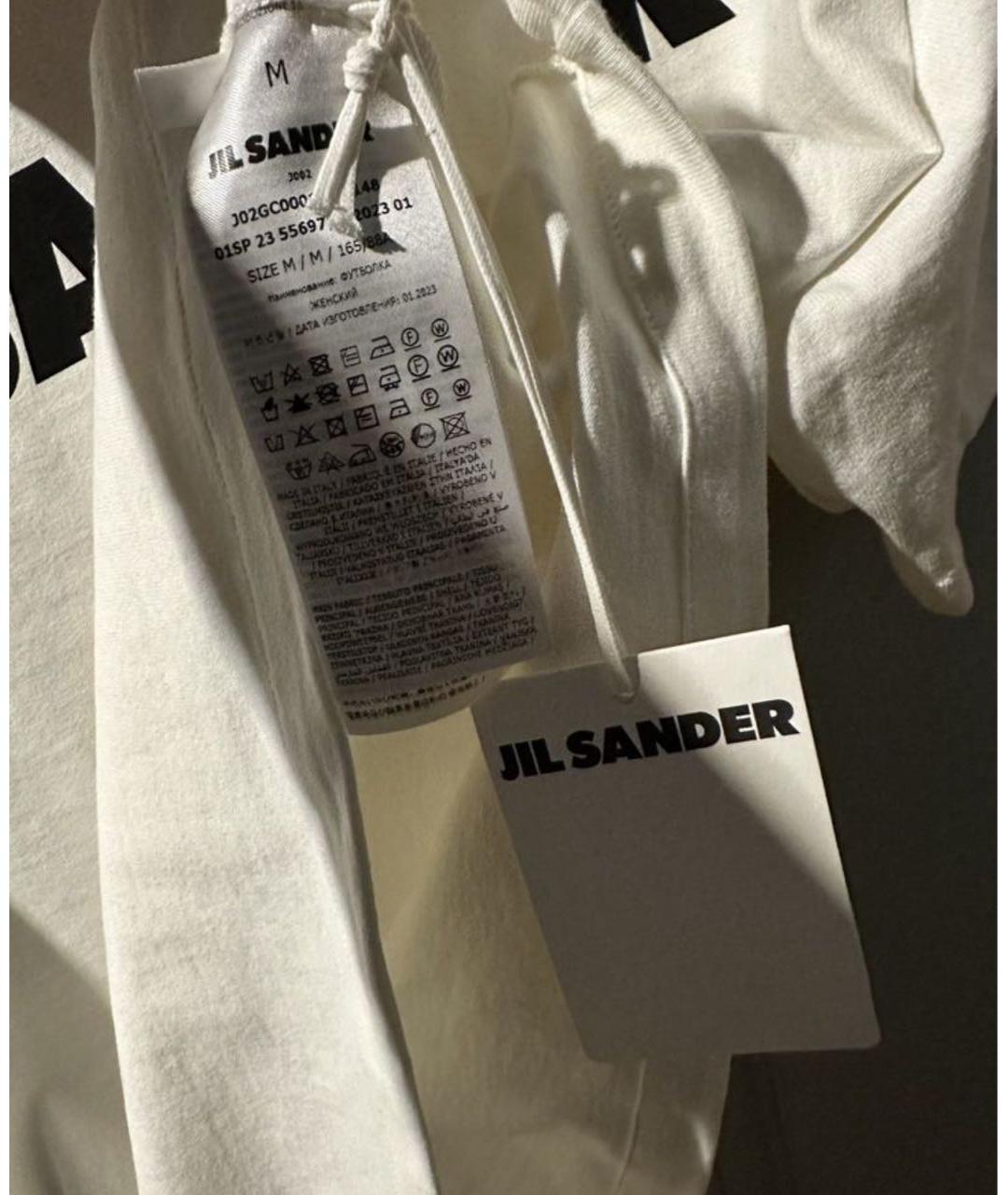 JIL SANDER Белая хлопковая футболка, фото 3