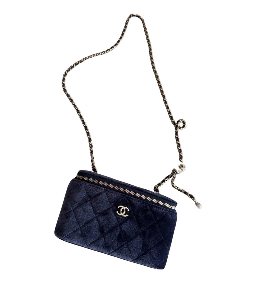 CHANEL Синяя тканевая сумка через плечо, фото 1