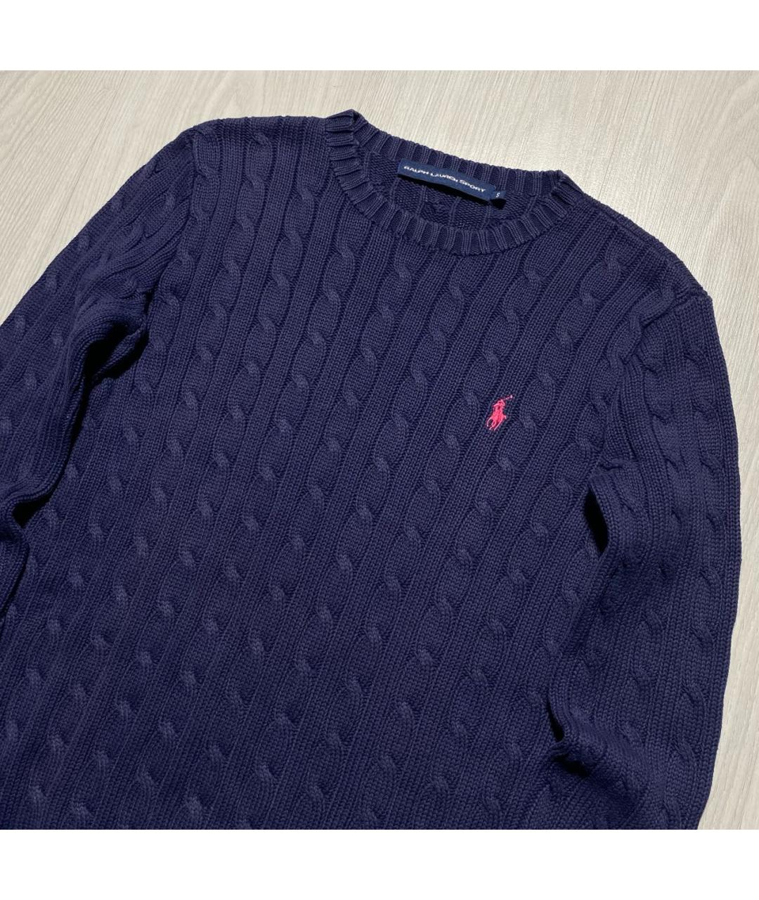RALPH LAUREN Темно-синий хлопковый джемпер / свитер, фото 3
